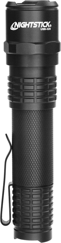 USB-320: USB Rechargeable EDC Flashlight - Black