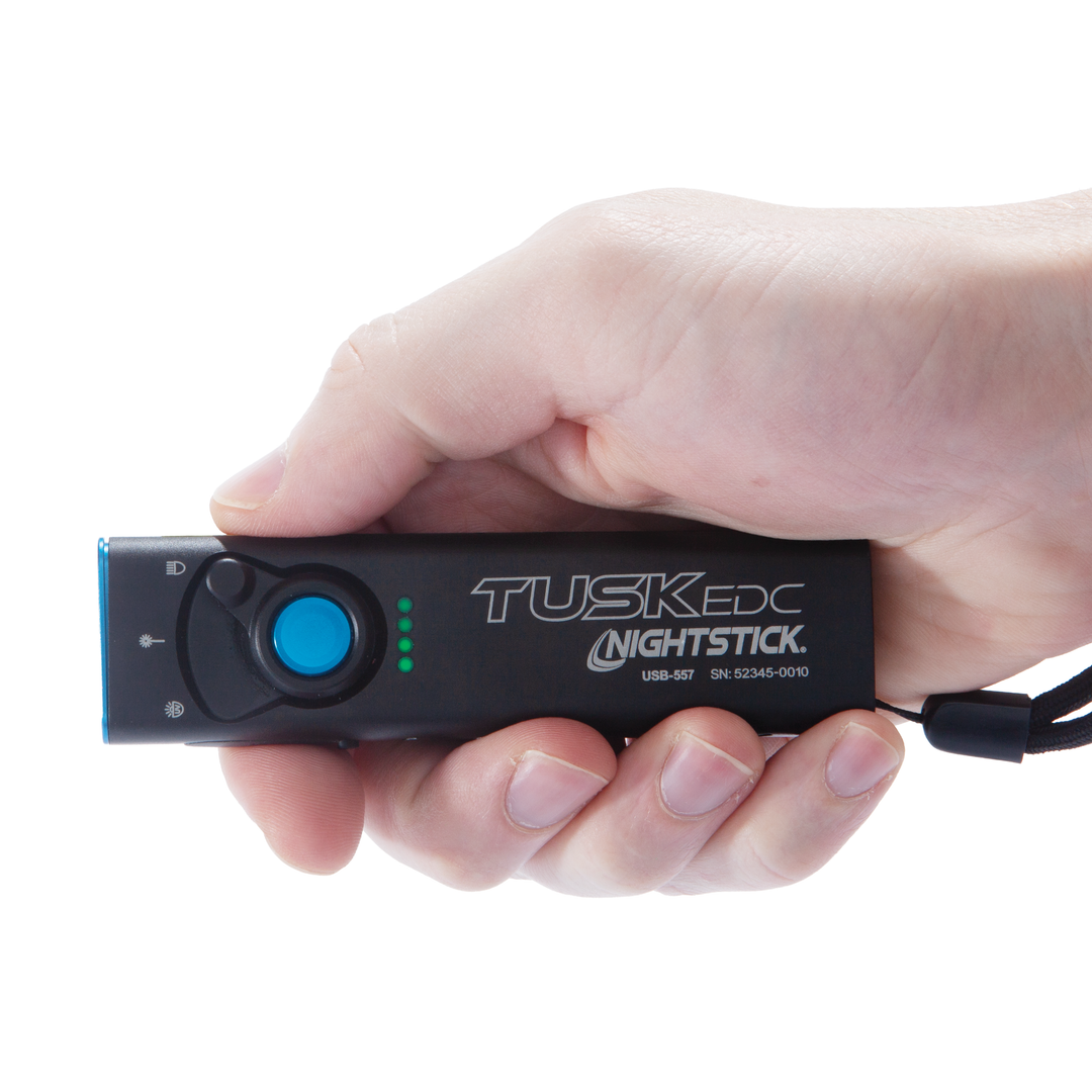 USB-557: TUSK™ EDC Compact Flashlight w/Green Laser and UV Floodlight