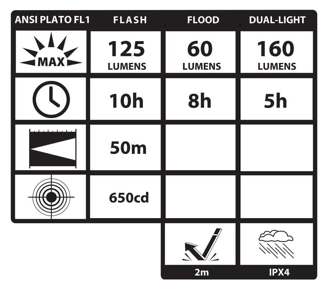 NSP-1400B: Dual-Switch Dual-Light Flashlight - 2 AAA