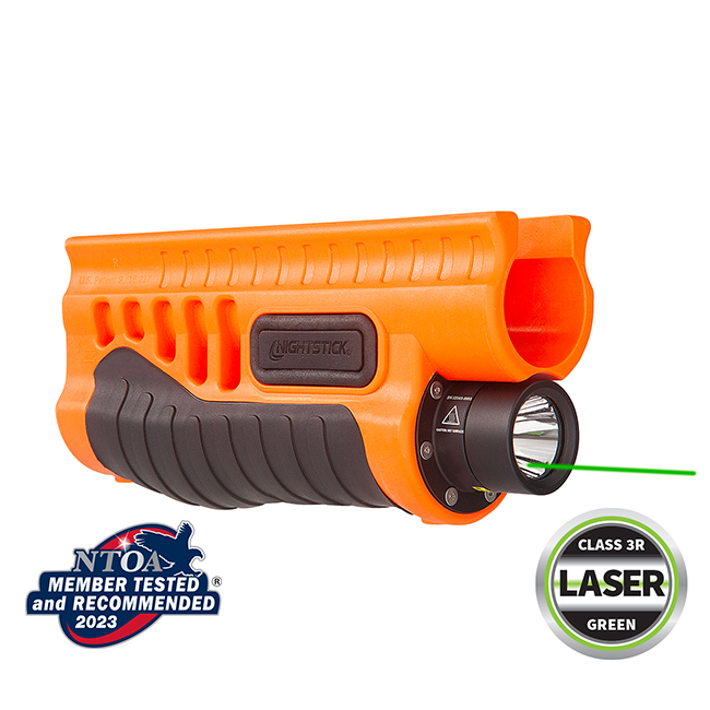 SFL-14GL Less-Lethal Orange Shotgun Forend Light with Green Laser SFL-14GL Less-Lethal Orange Shotgun Forend Light with Green Laser