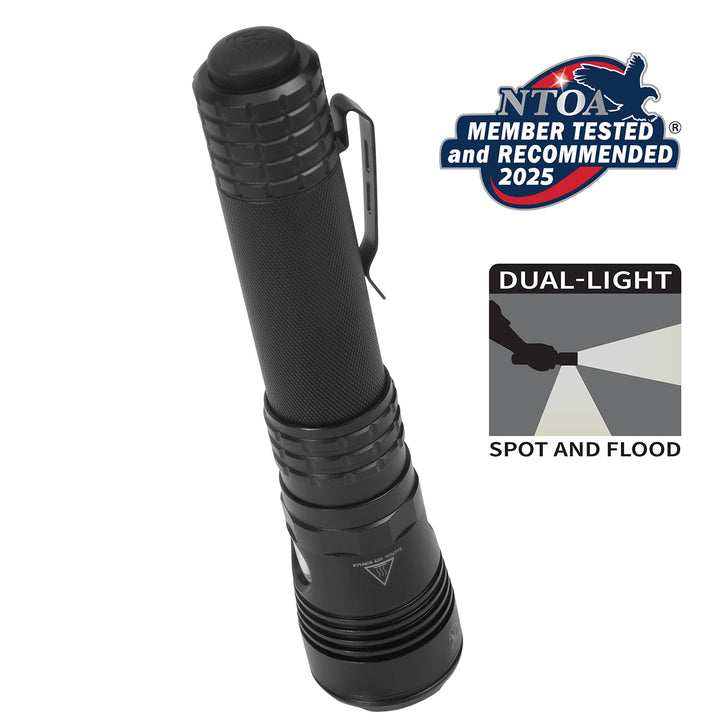 USB-588-T: Turbo High Candela USB Dual-Light Rechargeable Tactical Flashlight - Black