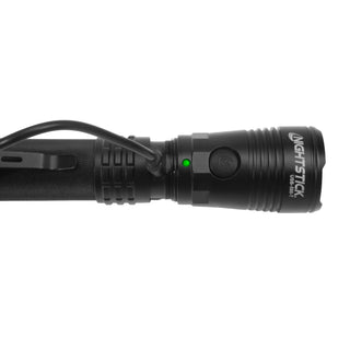 USB-588-T: Turbo High Candela USB Dual-Light Rechargeable Tactical Flashlight - Black