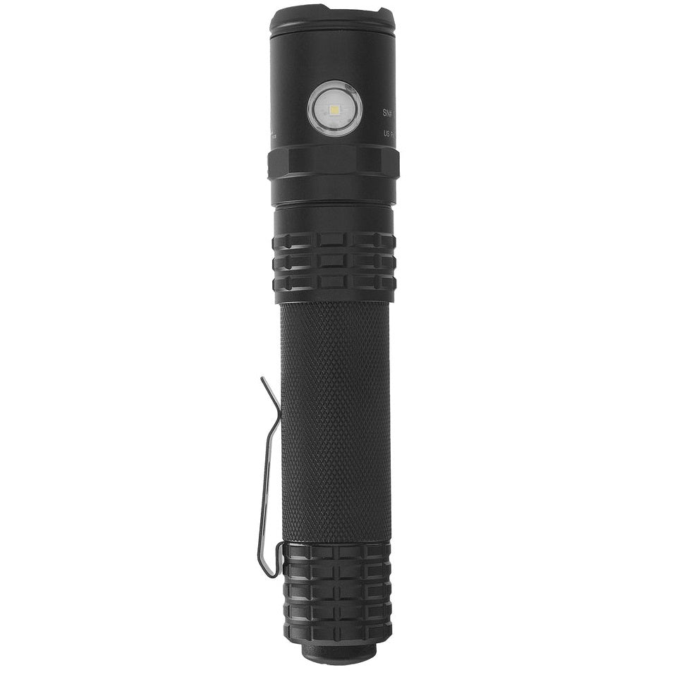 USB-588XL: USB Dual-Light Rechargeable Tactical Flashlight - Black