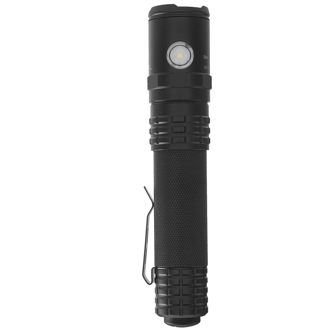 USB-590XL: USB Dual-Light Rechargeable Tactical Flashlight With Red Flood - Black