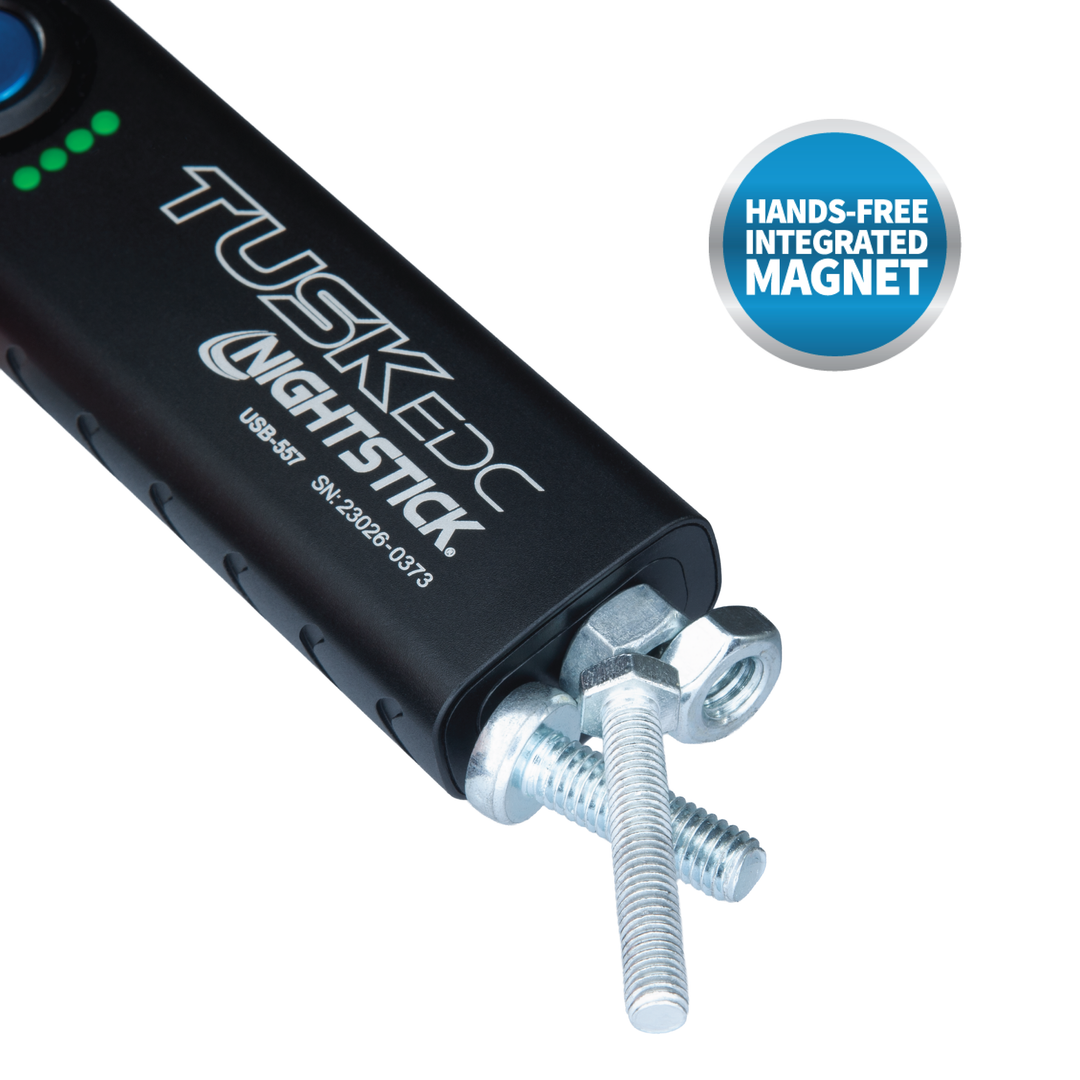 Nightstick TUSK with hands-free integrated magnet feature on a white background