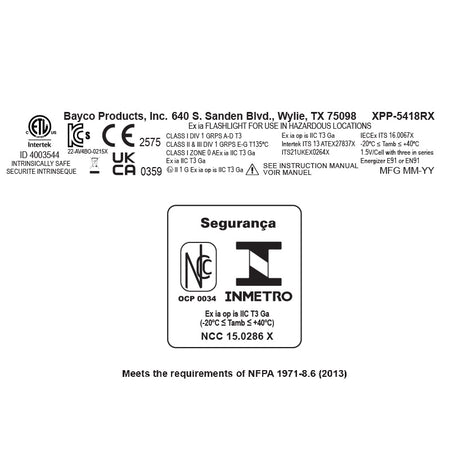 XPP-5418RX: [Zone 0] IS Flashlight - 3 AA