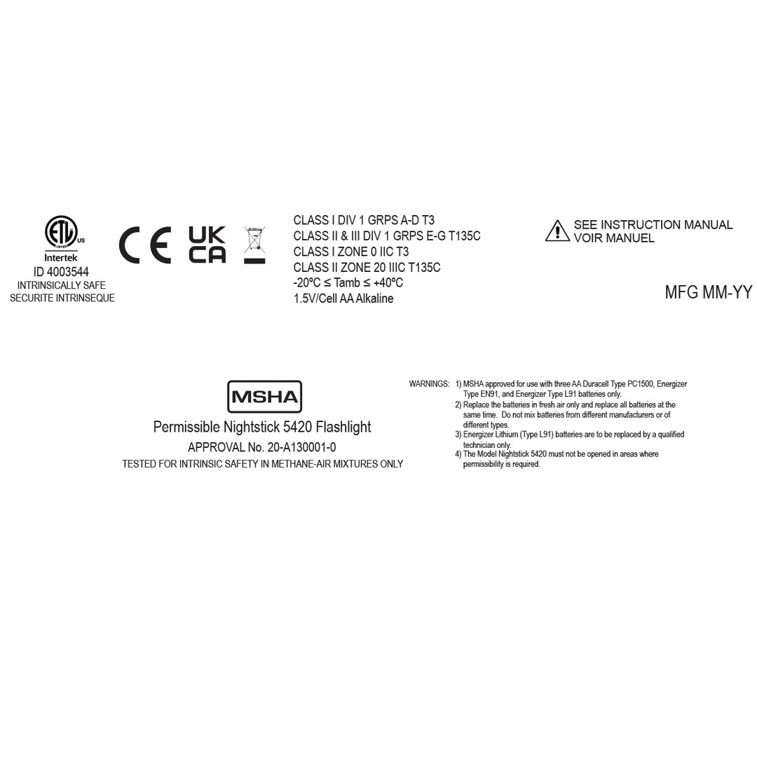 XPP-5420B: [UL-913] IS Permissible Flashlight