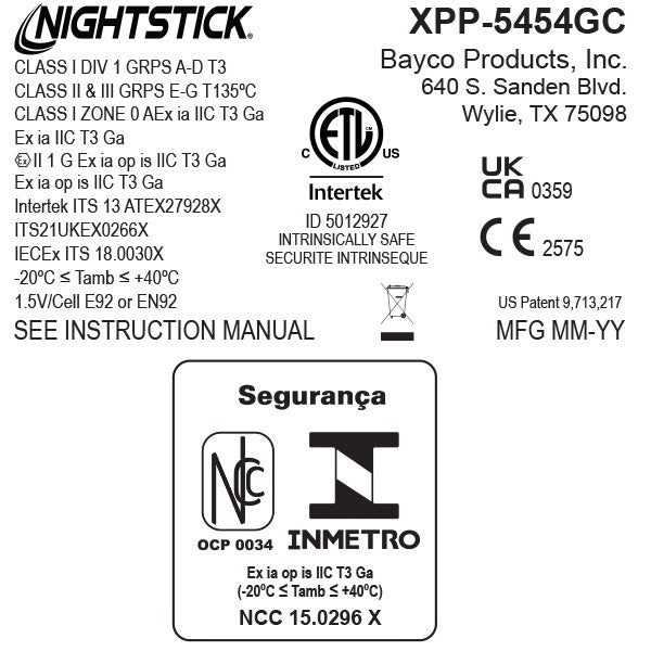 XPP-5454GC: Intrinsically Safe Dual-Light Headlamp w/Hard Hat Clip