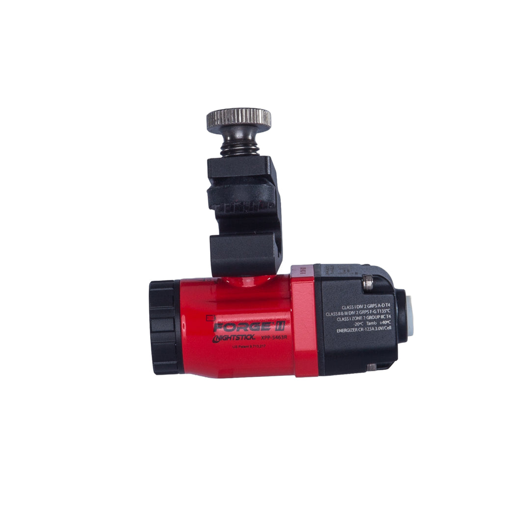 Red and black valve on a white background