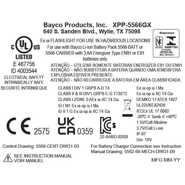 XPP-5566GX: [Zone 0] INTRANT® IS Dual-Light Angle Light - 3 AA
