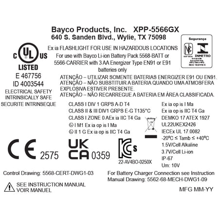 XPP-5566GX: [Zone 0] INTRANT® IS Dual-Light™ Angle Light - 3 AA