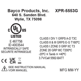 XPR-5553G: [UL-913] USB IS Dual-Light Headlamp