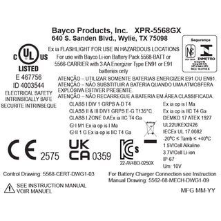 XPR-5568GX: [Zone 0] INTRANT® IS Rechargeable Dual-Light Angle Light