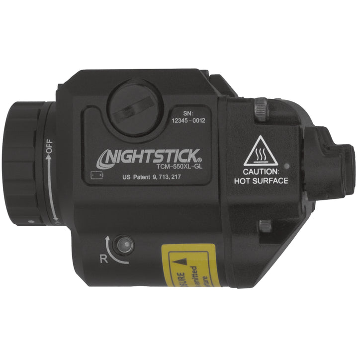 TCM-550XL-GL: Compact Weapon-Mounted Light w/Green Laser
