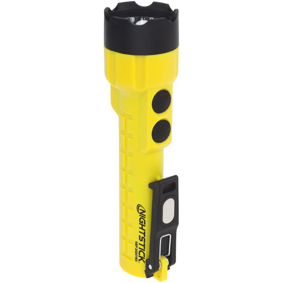 NSP-2424YMX: Dual-Light Flashlight w/Dual Magnets - 3 AA