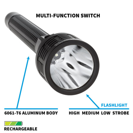 NSR-9746XL: Metal Full-Size Rechargeable Flashlight