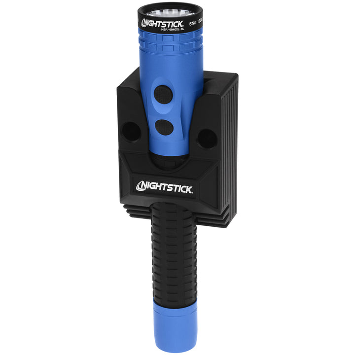 NSR-9940XL-BL: Metal Dual-Light Rechargeable Flashlight w/Magnet - Blue