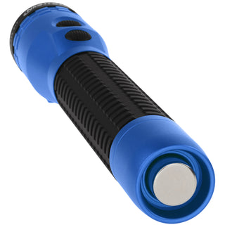 NSR-9940XL-BL: Metal Dual-Light Rechargeable Flashlight w/Magnet - Blue