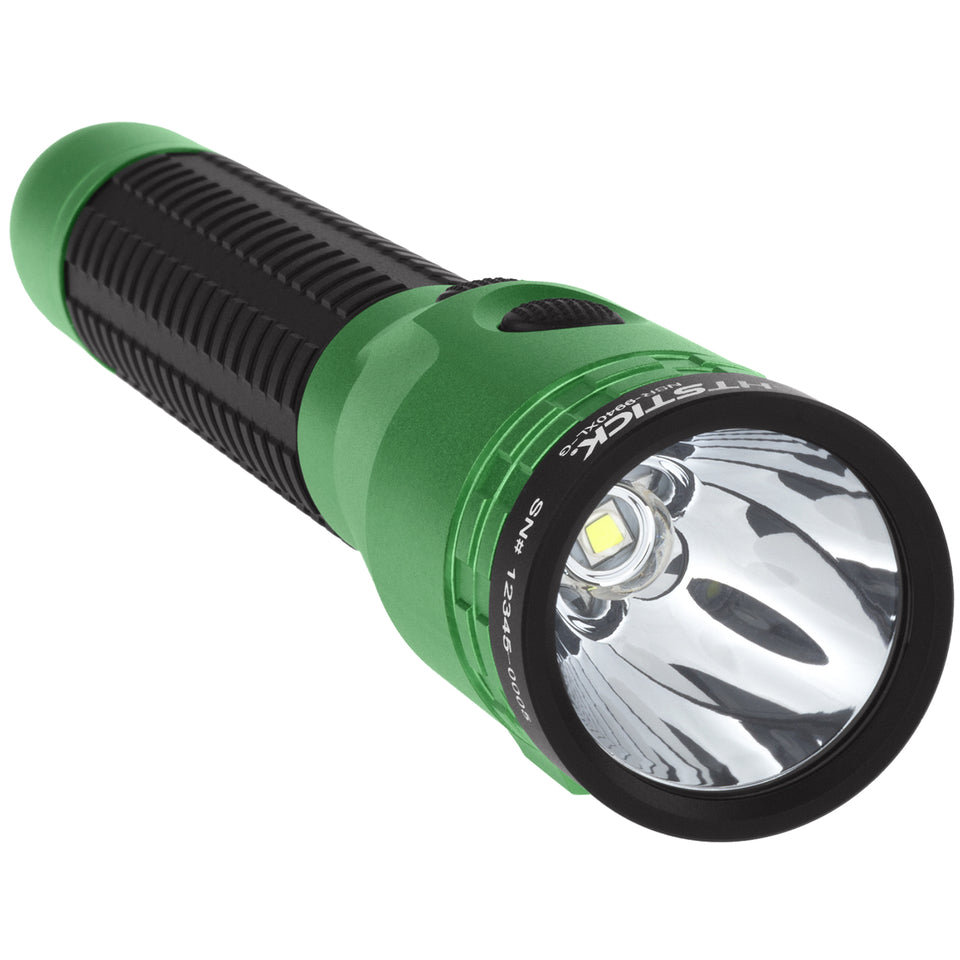 NSR-9940XL-G: Metal Dual-Light Rechargeable Flashlight w/Magnet - Green