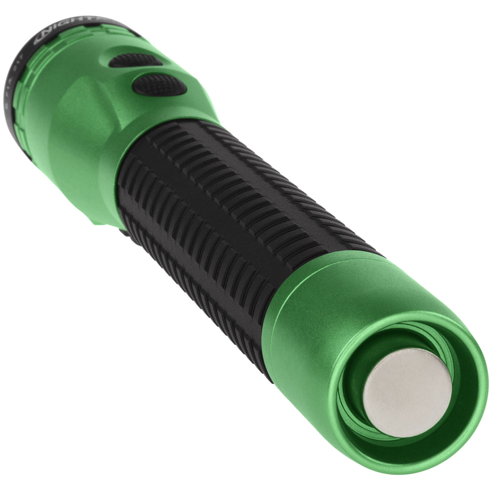NSR-9940XL-G: Metal Dual-Light Rechargeable Flashlight w/Magnet - Green