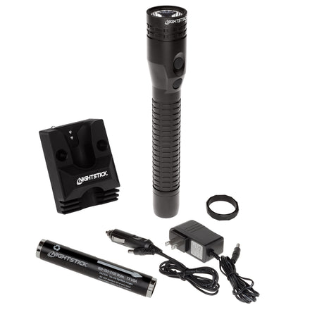 NSR-9940XL: Metal Dual-Light Rechargeable Flashlight w/Magnet - Black