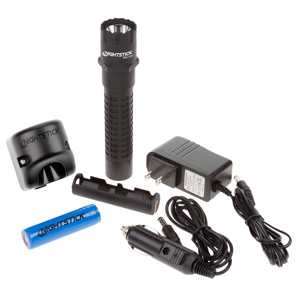 400 lumen flashlight rechargeable TAC-400B: Polymer Tactical Flashlight