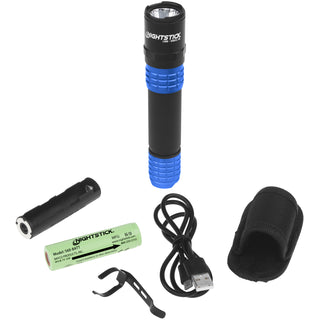USB-558XL-BL: USB Tactical Flashlight w/Holster - Blue