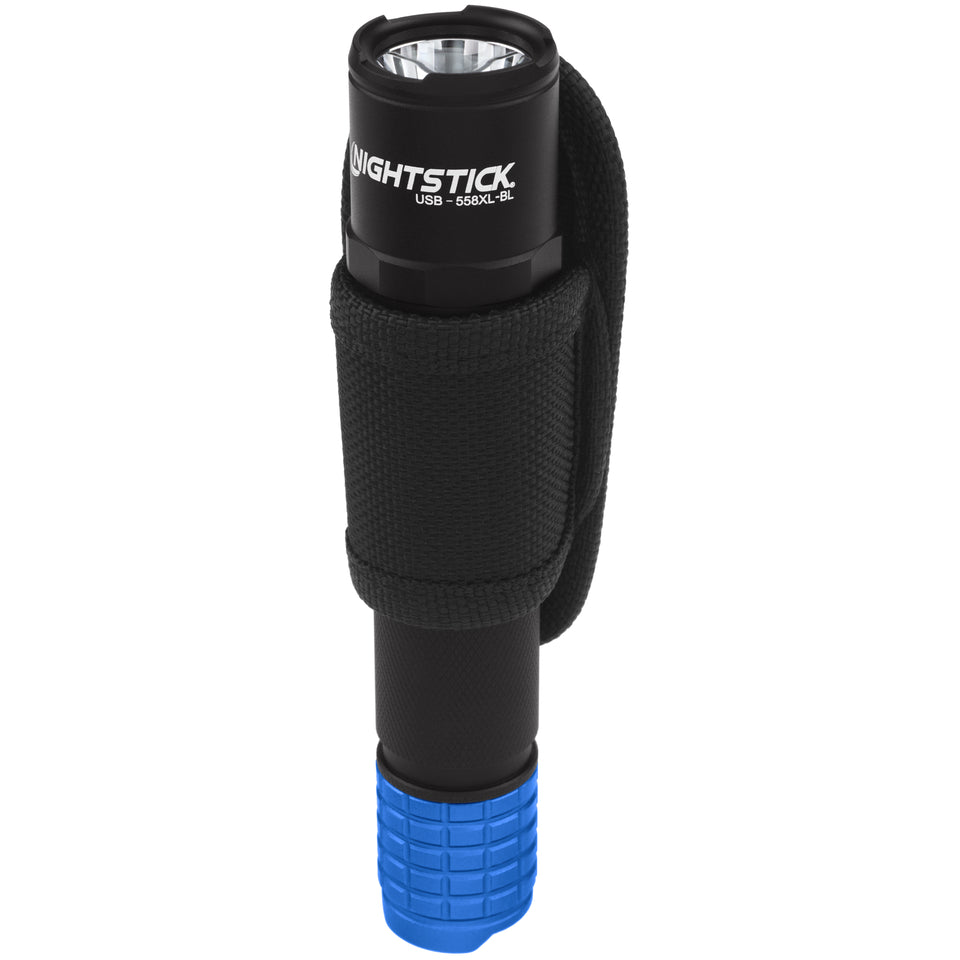 USB-558XL-BL: USB Tactical Flashlight w/Holster - Blue