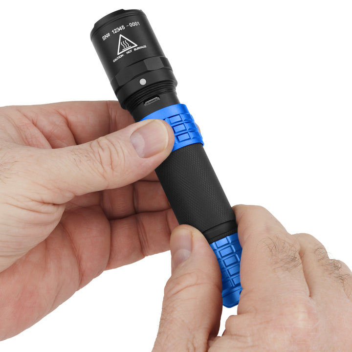 USB-558XL-BL: USB Tactical Flashlight w/Holster - Blue