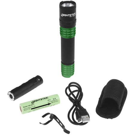 USB-558XL-G: USB Tactical Flashlight w/Holster - Green