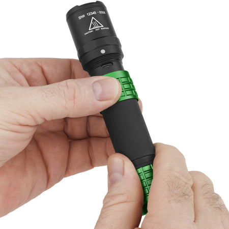 USB-558XL-G: USB Tactical Flashlight w/Holster - Green