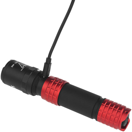 USB-558XL-R: USB Tactical Flashlight w/Holster - Red
