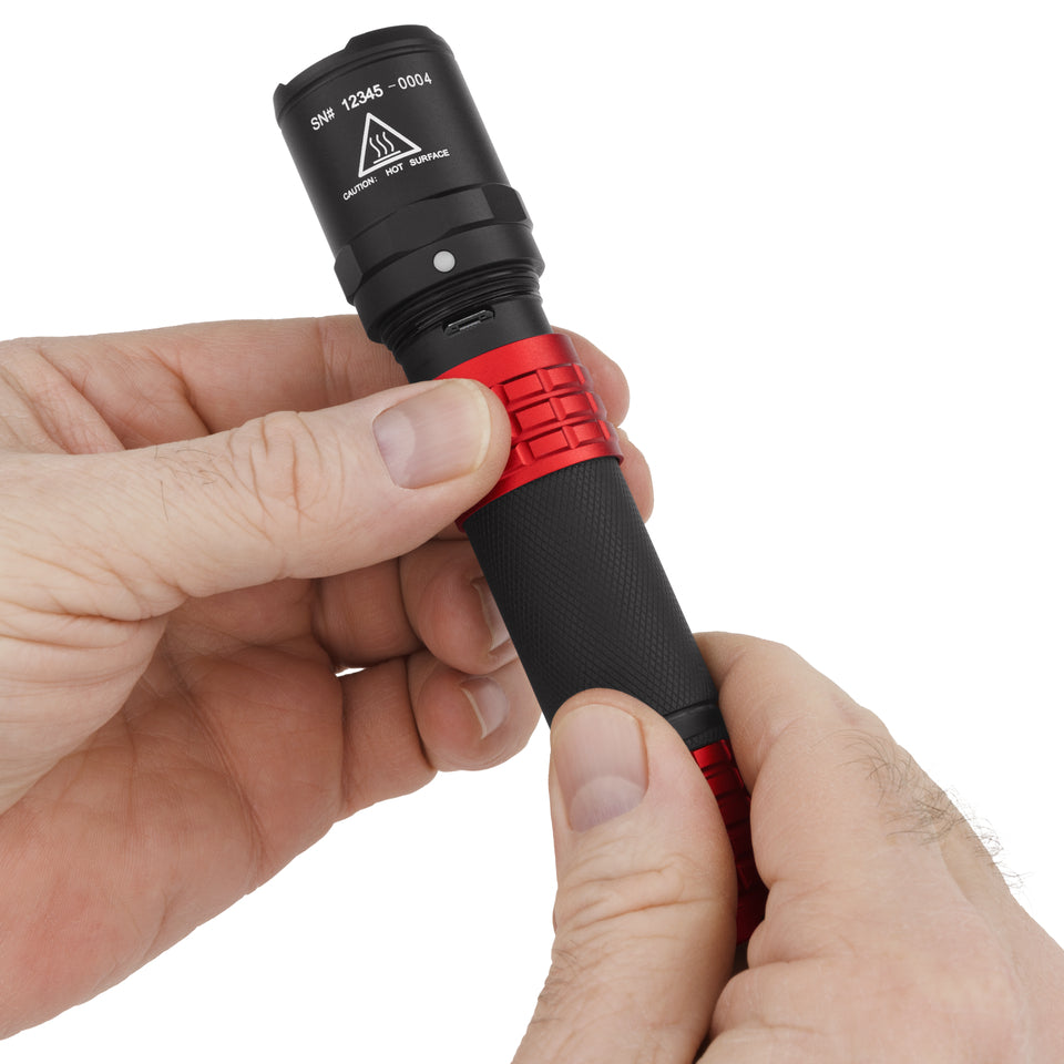 milwaukee 1100 lumen flashlight holster USB-558XL-R: USB Rechargeable Tactical Flashlight w/Holster