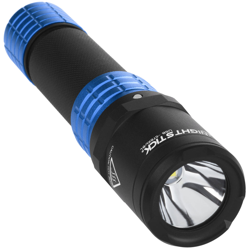 blue fuel rechargeable flashlight USB-578XL-BL: USB Dual-Light Rechargeable Flashlight w/Holster