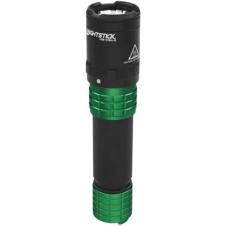 USB-578XL-G: USB Dual-Light Rechargeable Flashlight w/Holster - Green