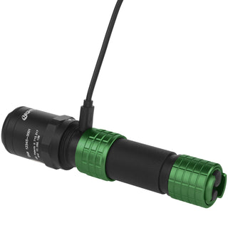 USB-578XL-G: USB Dual-Light Rechargeable Flashlight w/Holster - Green