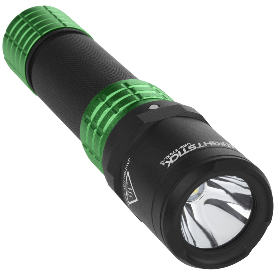 battlebox rechargeable flashlight USB-578XL-G: USB Dual-Light Rechargeable Flashlight w/Holster