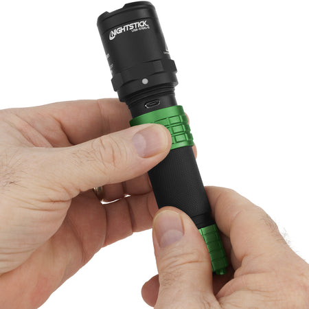 USB-578XL-G: USB Dual-Light Rechargeable Flashlight w/Holster - Green