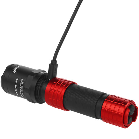 USB-578XL-R: USB Dual-Light Rechargeable Flashlight w/Holster - Red