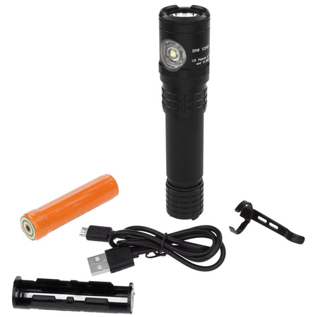 USB-578XL: USB Dual-Light Rechargeable Flashlight - Black