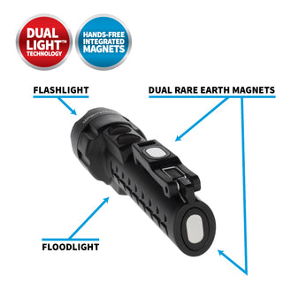 NSP-2422B: Dual-Light Flashlight w/Dual Magnets