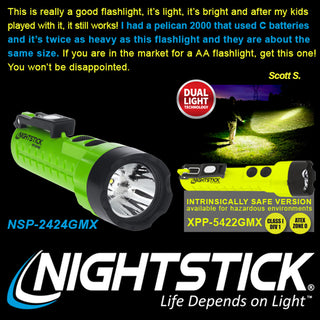 NSP-2424GMX: Dual-Light™ Flashlight w/Dual Magnets - 3 AA