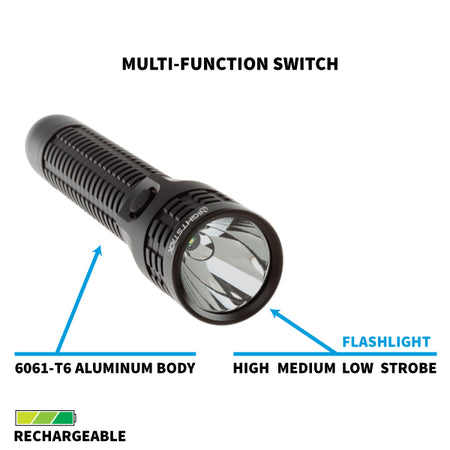 NSR-9614XLDC: Metal Duty/Personal-Size Rechargeable Flashlight (no AC power supply)
