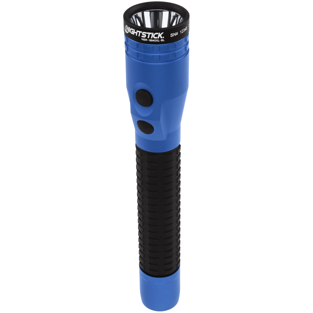 NSR-9940XL-BL: Metal Dual-Light Rechargeable Flashlight w/Magnet - Blue