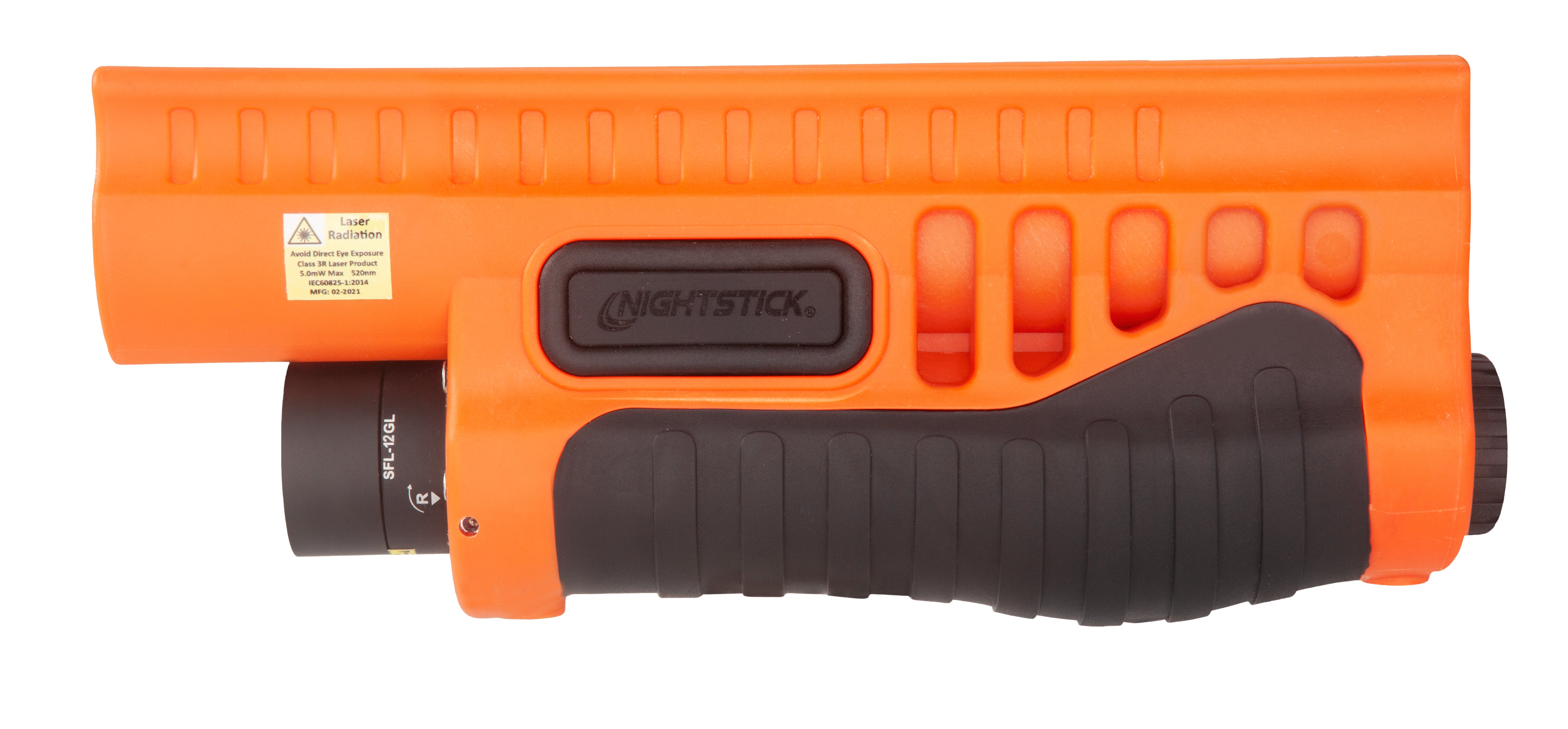 SFL-12GL Less-Lethal Orange Shotgun Forend Light with Green Laser SFL-12GL Less-Lethal Orange Shotgun Forend Light with Green Laser
