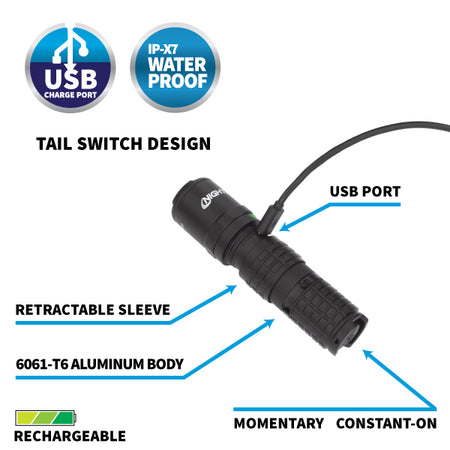 USB-556XL: USB Rechargeable Tactical Flashlight
