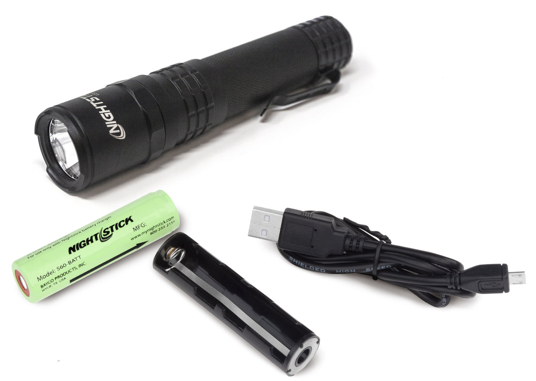 USB-558XL: USB Rechargeable Tactical Flashlight - Black