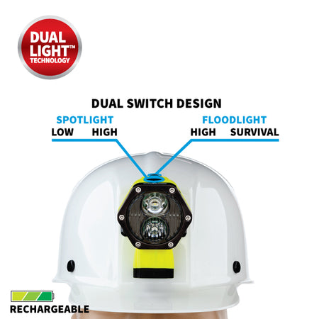 XPR-5560G: IS Permissible Rechargeable Dual-Light Cap Lamp