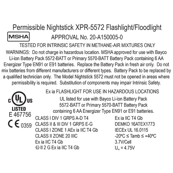 XPR-5572R: Intrinsically Safe Dual-Light™ Angle Light